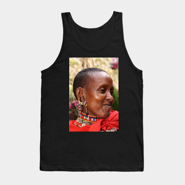 Portrait of a Young Maasai (or Masai) Woman, East Africa Tank Top by Carole-Anne